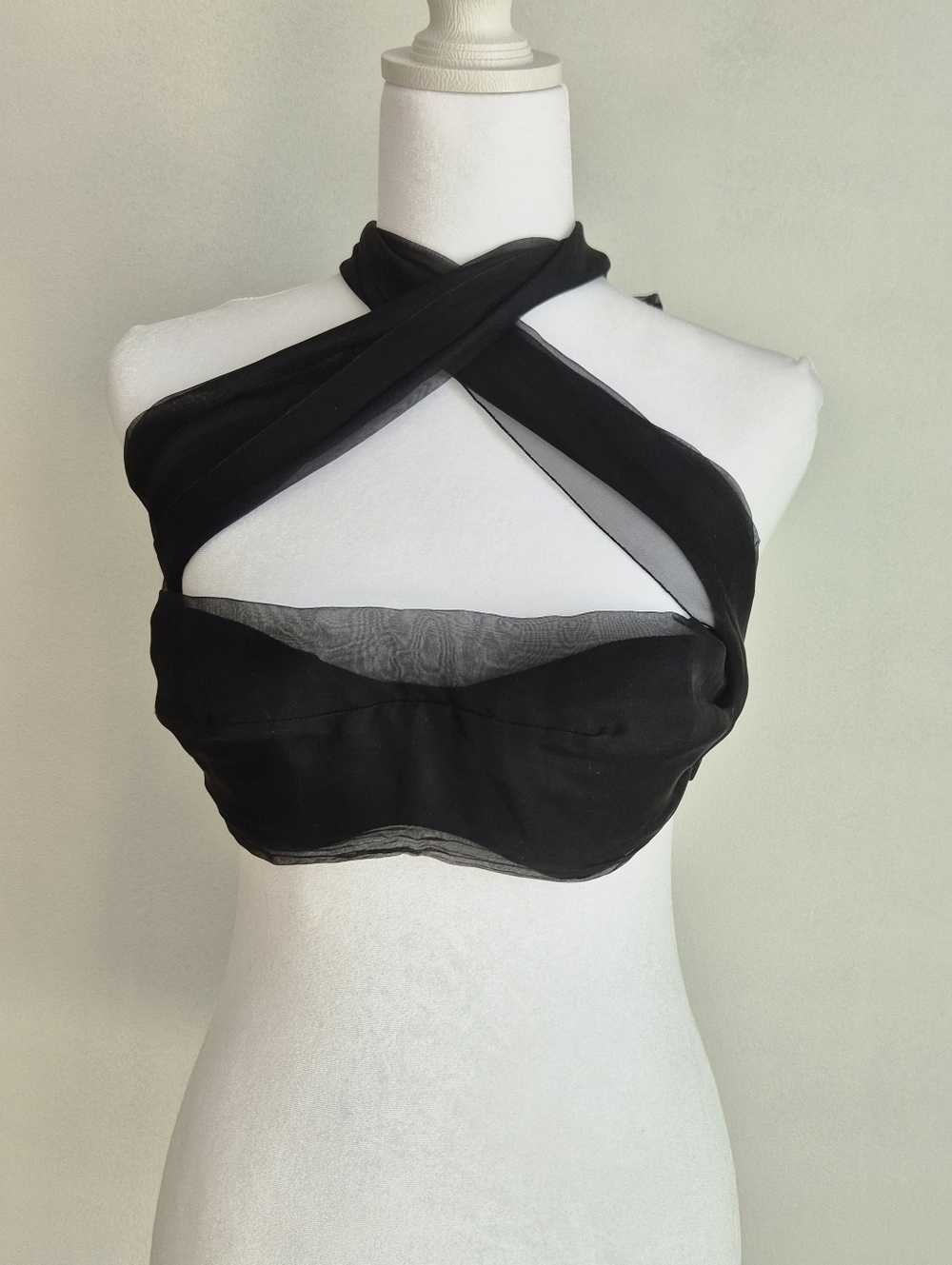 Dolce & Gabbana Black Strapless Sheer Bustier Top